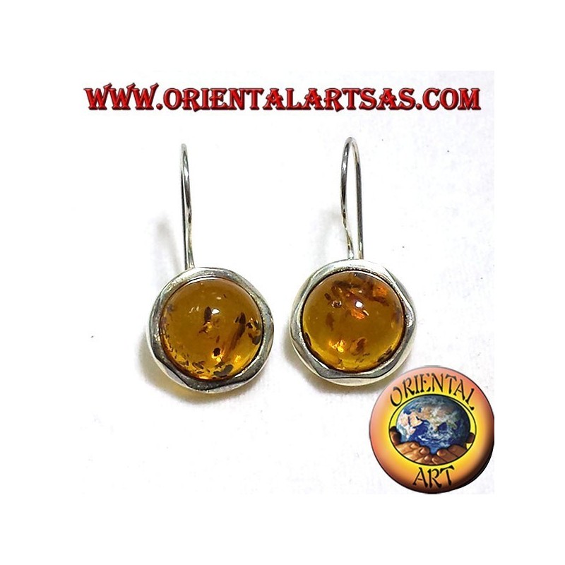 Pendientes de ámbar en plata