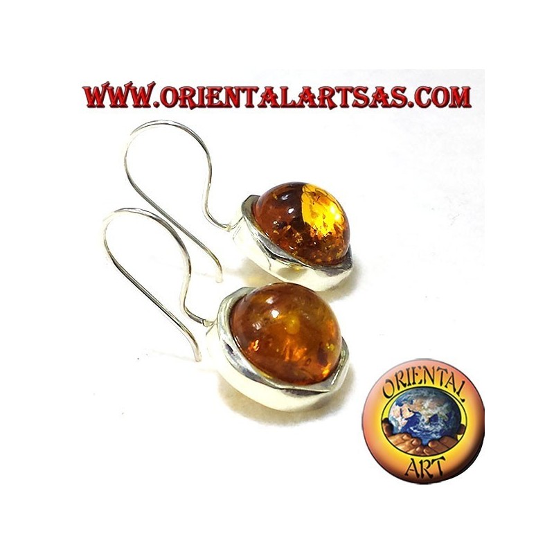 Amber earrings in silver