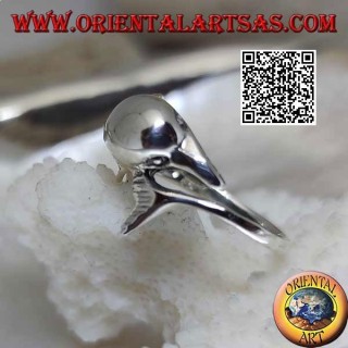 Bague en argent, dauphin chassant son truc (Ouroboros)
