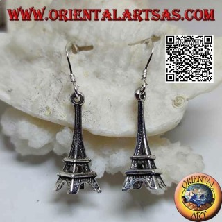 Silberne Ohrringe in Form des Eiffelturms (Tour Eiffel de Paris)