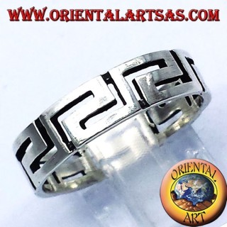 anillo de plata griega registro perforado