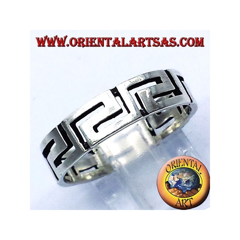 Bague en argent grec disque percé
