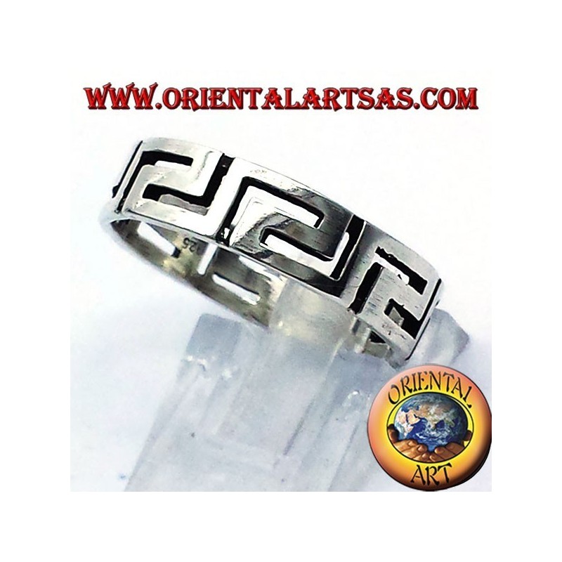 Bague en argent grec disque percé