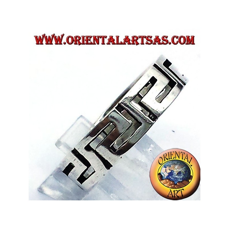 anillo de plata griega registro perforado