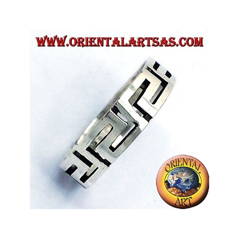 Bague en argent grec disque percé