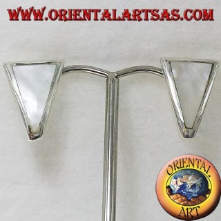 orecchino madreperla trapezio da lobo in argento