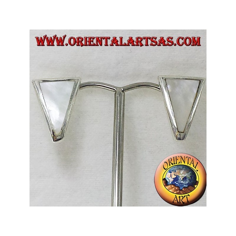 orecchino madreperla trapezio da lobo in argento