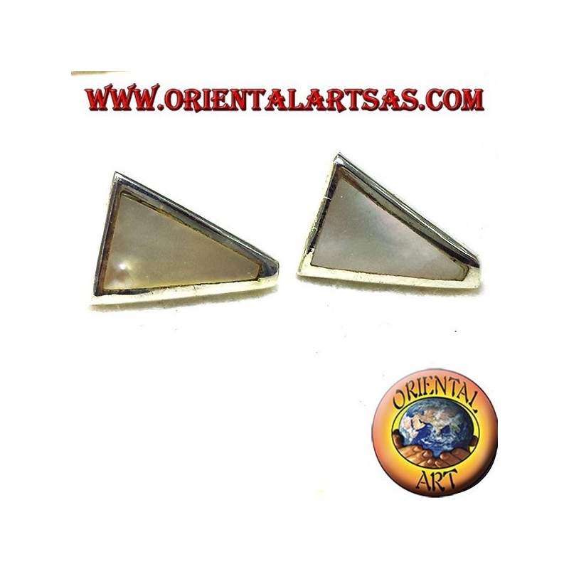 orecchino madreperla trapezio da lobo in argento
