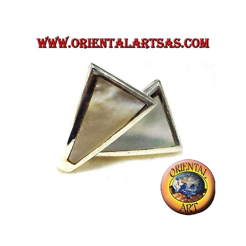 orecchino madreperla trapezio da lobo in argento