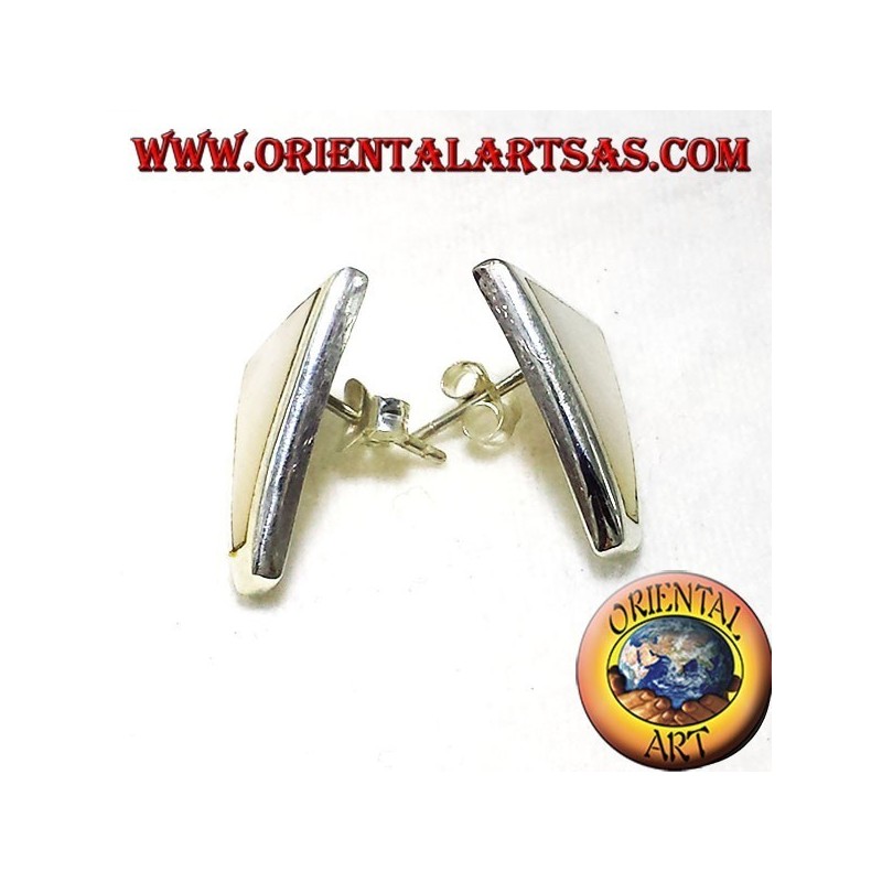 perle boucle d'oreille lobe trapèze argent