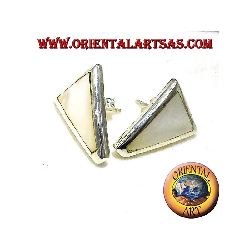 perle boucle d'oreille lobe trapèze argent