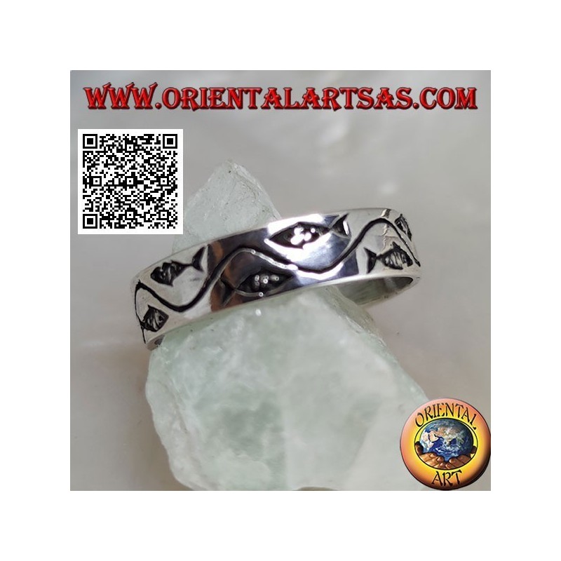 Anello Fedina Pesciolini Argento 925 Stilizzati | Oriental Art