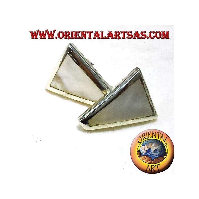 orecchino madreperla trapezio da lobo in argento