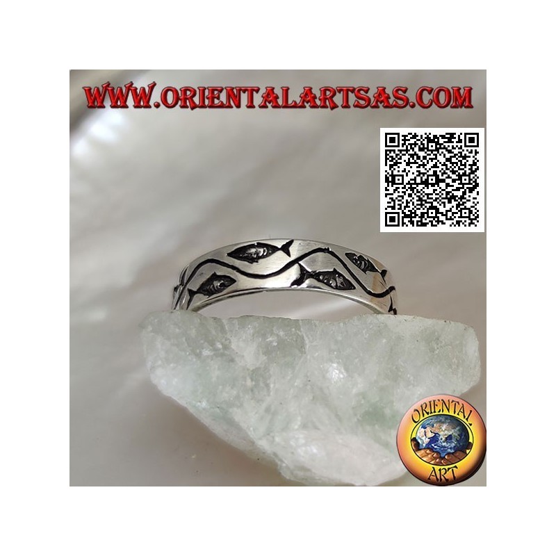Anello Fedina Pesciolini Argento 925 Stilizzati | Oriental Art