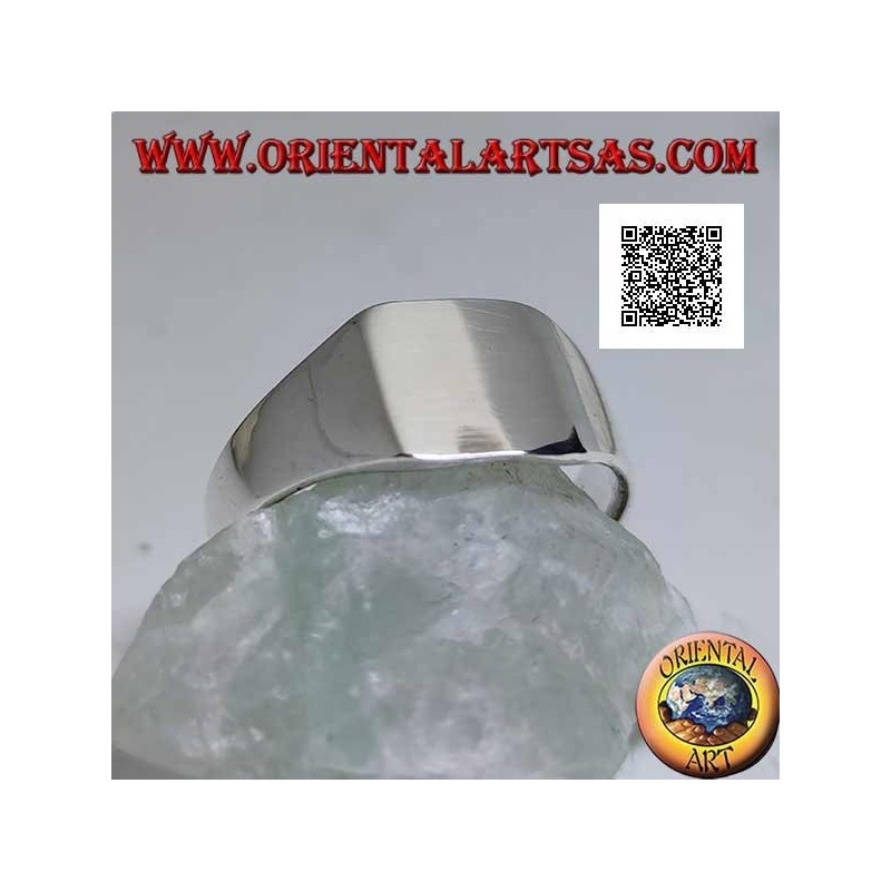 Glatter Silberring mit glattem, abgerundetem, abgeschrägtem Quadrat (klein - 9 mm)