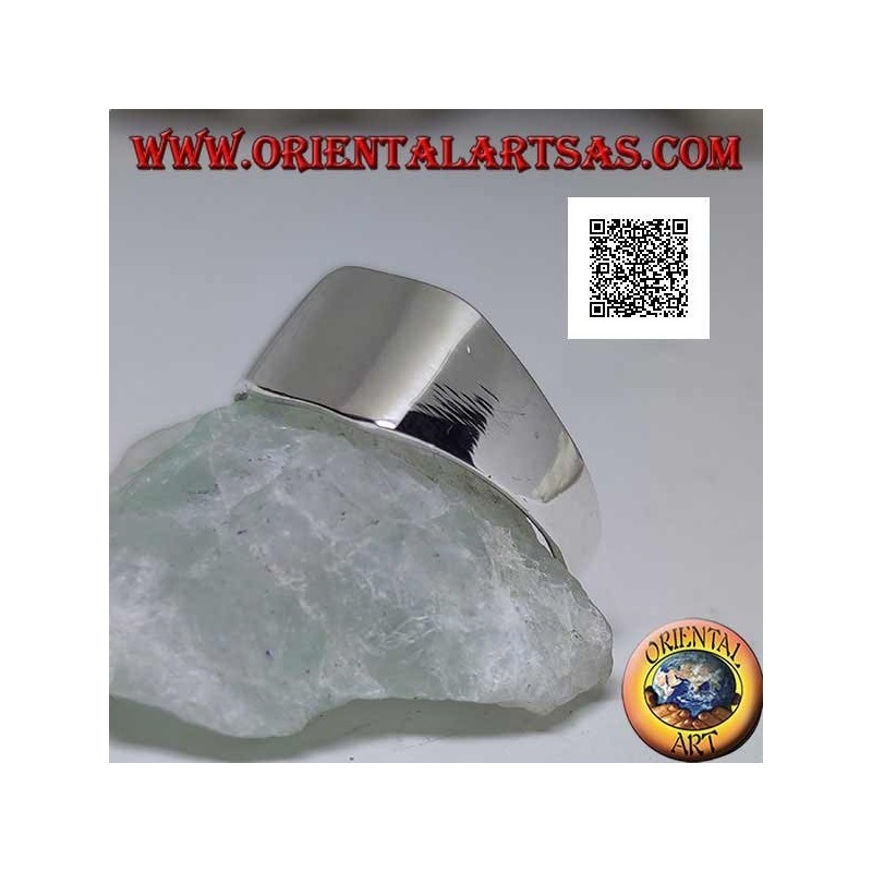 Smooth silver ring with smooth rounded bevel square (small - 9 mm)