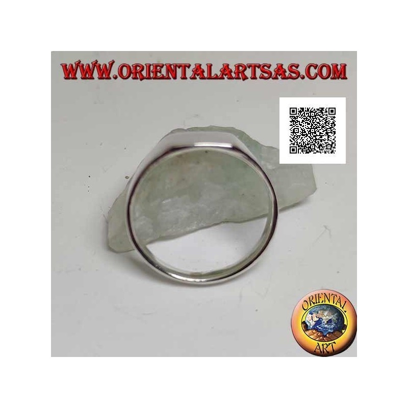 Anello in argento con quadrato da 9 mm. smussato arrotondato liscio