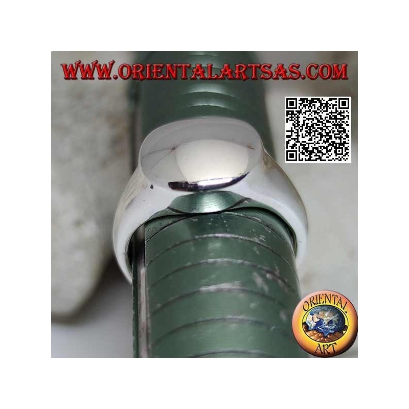 Anillo de plata lisa con redondeado en relieve y convexo