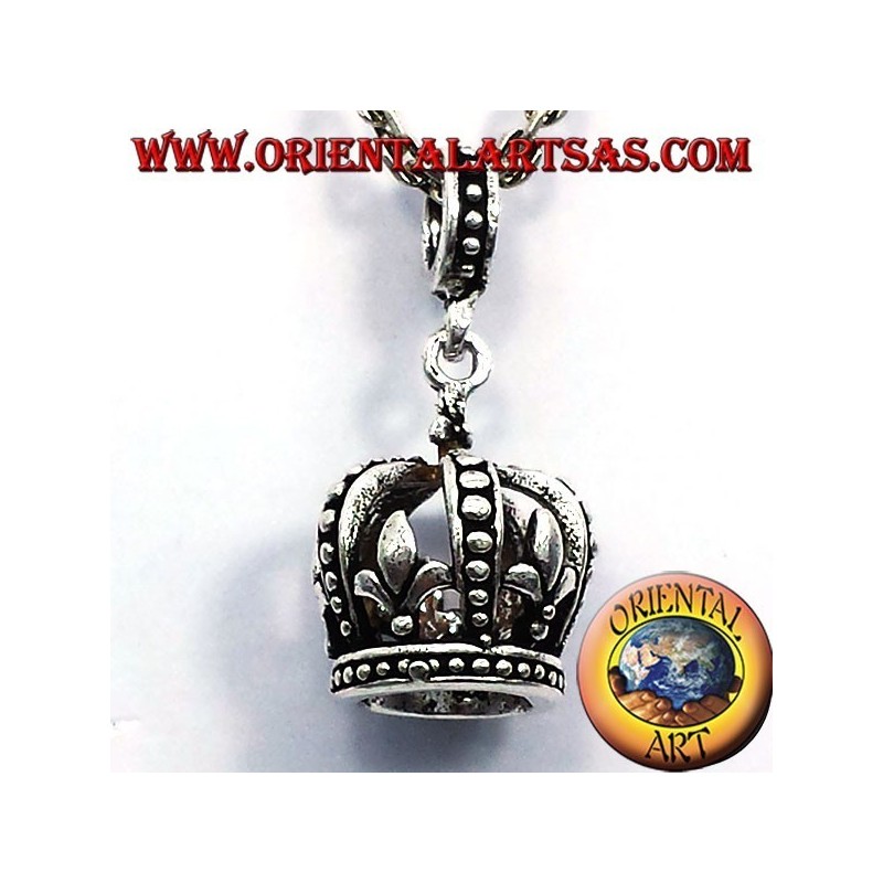 Anhänger Krone Heraldik (Lily) Silber