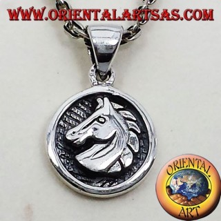 colgante de la cabeza de caballo medalla de plata