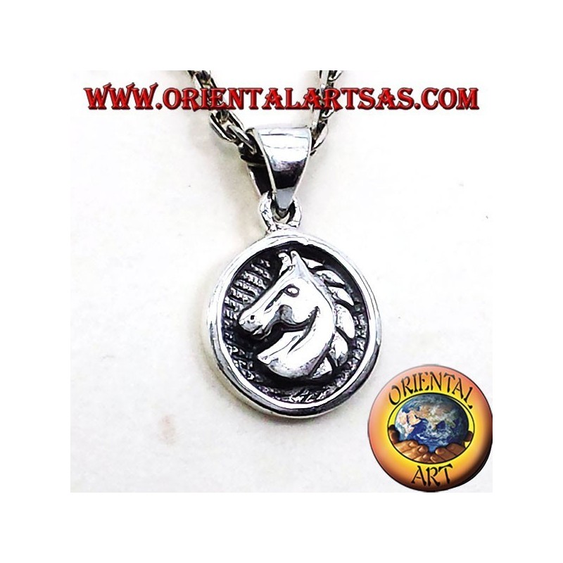 Anhänger Medaille in Silber Pferdekopf