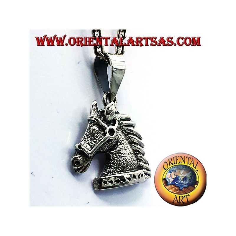 Ciondolo Testa di Cavallo Briglie Argento 925 - Stile Equestre
