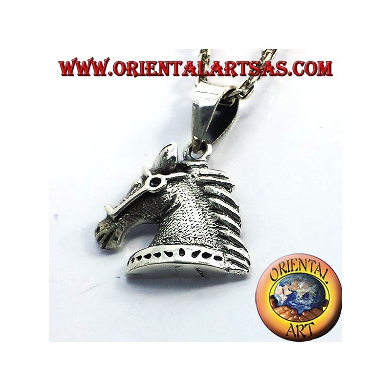 Ciondolo Testa di Cavallo Briglie Argento 925 - Stile Equestre