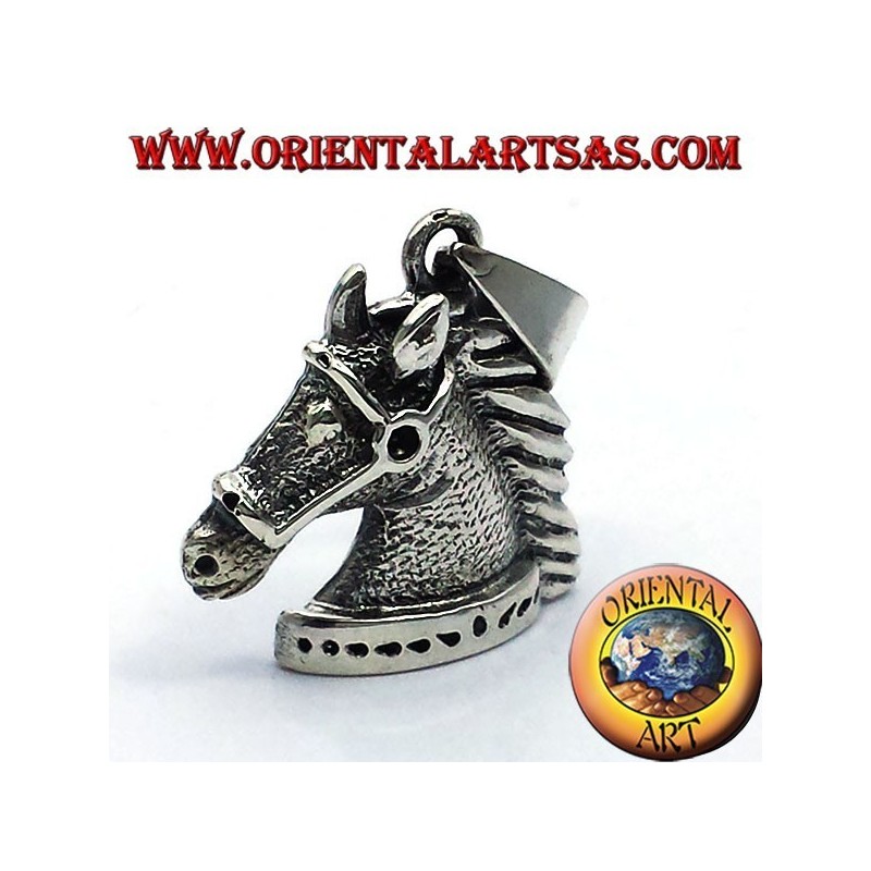 Ciondolo Testa di Cavallo Briglie Argento 925 - Stile Equestre