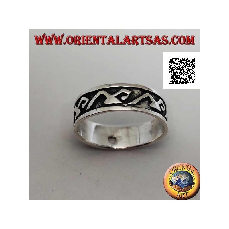 Bague en argent avec symboles d'Archimède en bas-relief