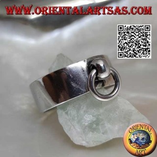 8 mm glatter silberner Ring mit mobilem Ring
