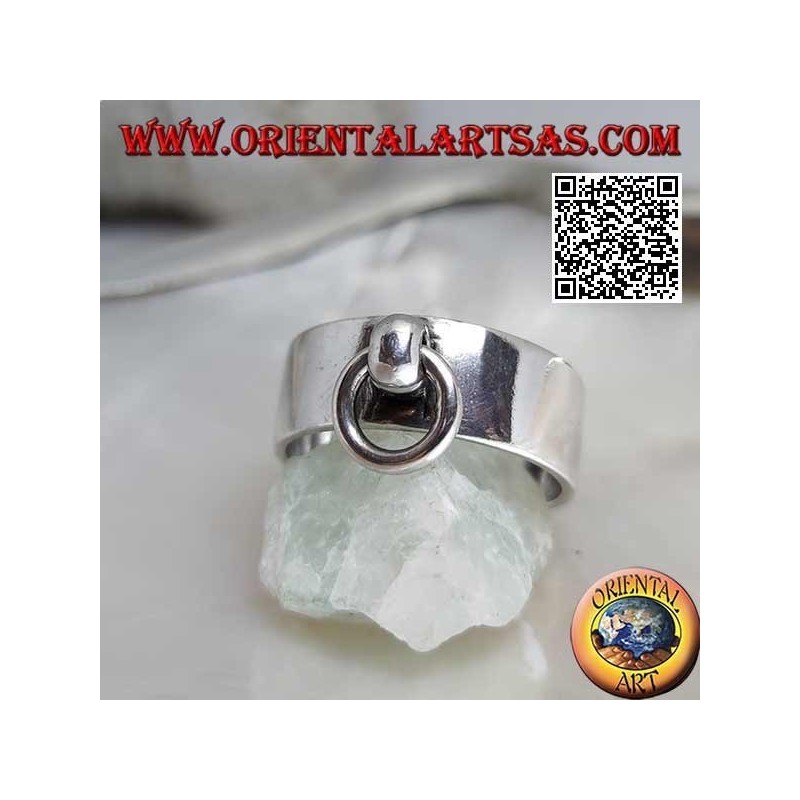 8 mm glatter silberner Ring mit mobilem Ring