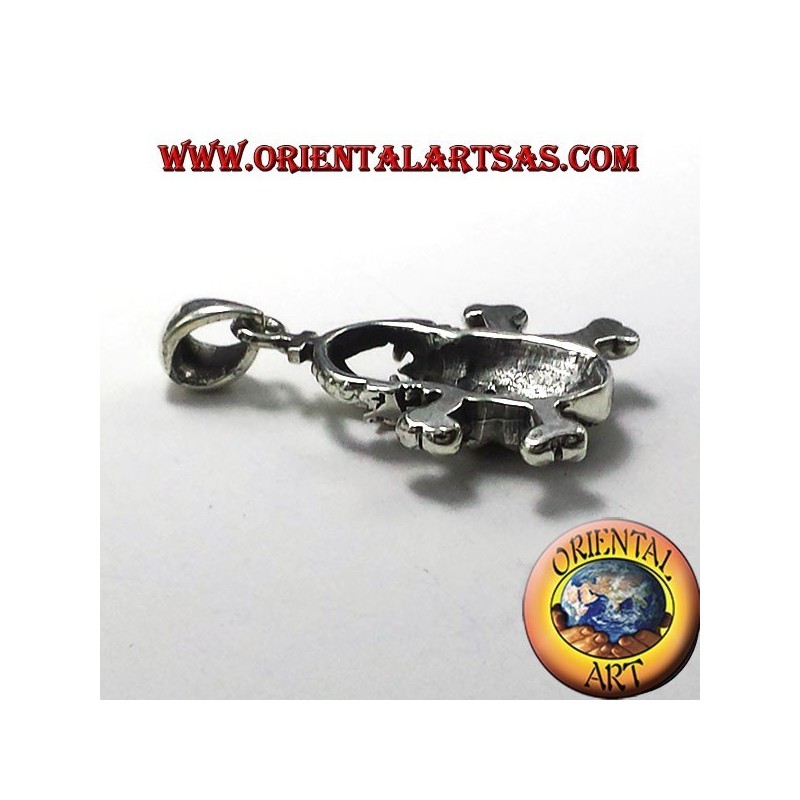 Colgante del cráneo con la corona de plata