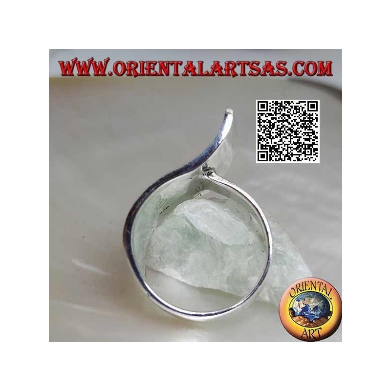 Anillo de plata con junta drapeada ondulada