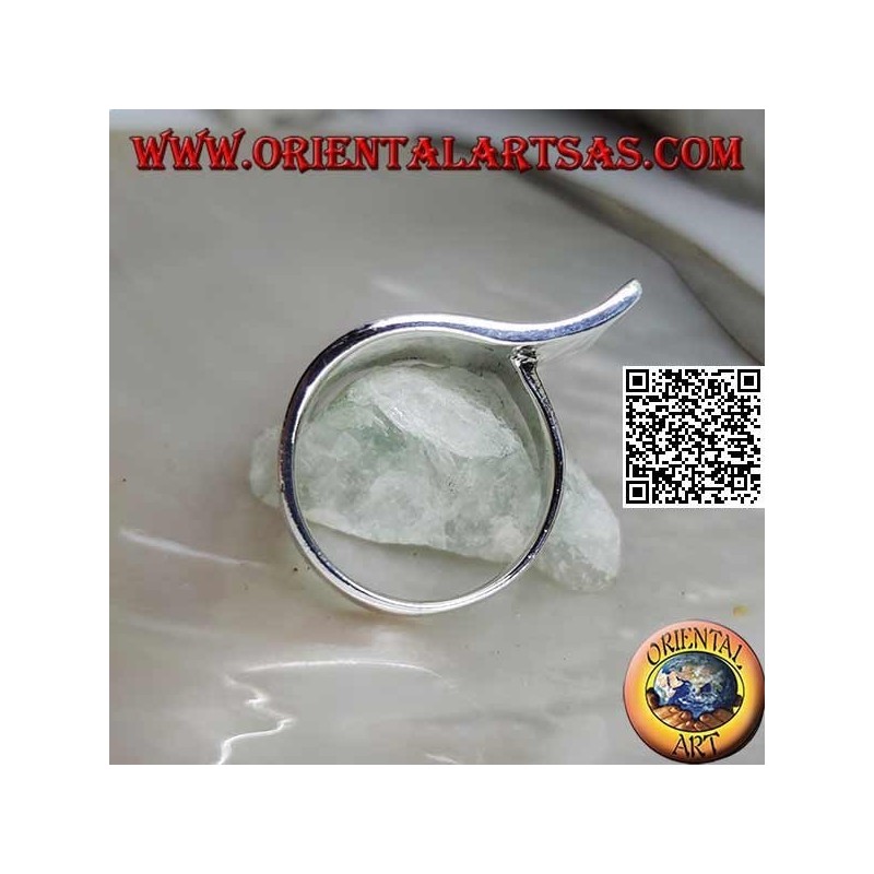 Anello in argento a fascia con giuntura drappeggiata ondulata