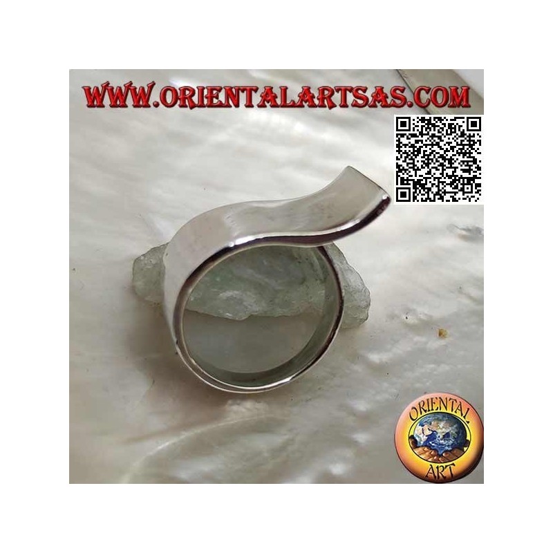 Anello in argento a fascia con giuntura drappeggiata ondulata