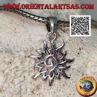 Pendentif spirale en argent au soleil ajouré