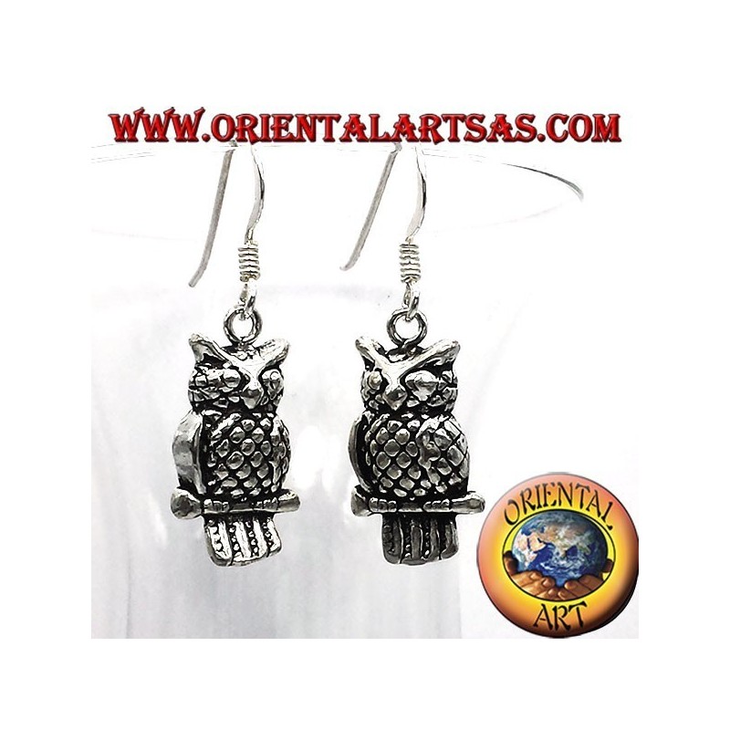 Silver Owl Earring
