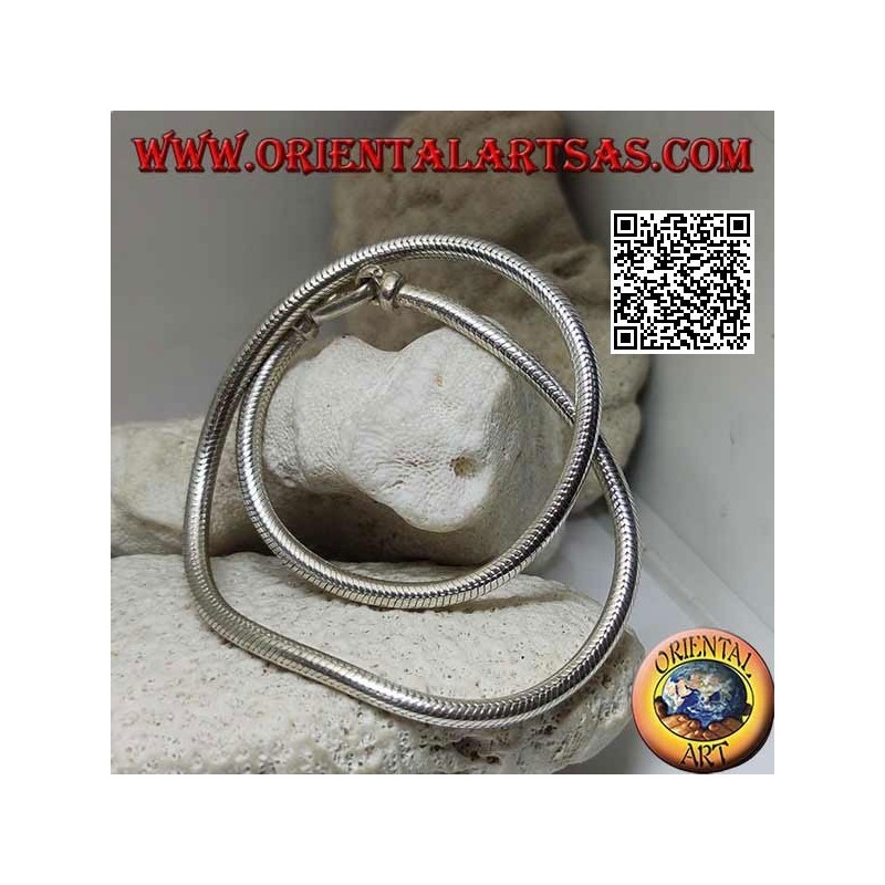 Collar de eslabones de serpiente de plata 700 ‰ 40 cm x 4 mm
