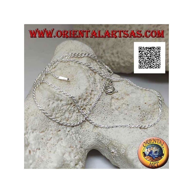 925 ‰ Silberkette mit 40 cm x 1 mm x 1 mm rundem Drehglied