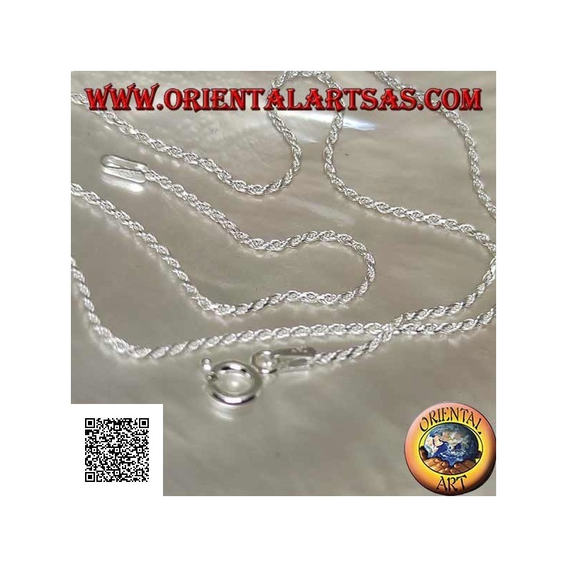 925 ‰ silver necklace with 40 cm x 1 mm x 1 mm round twisted link