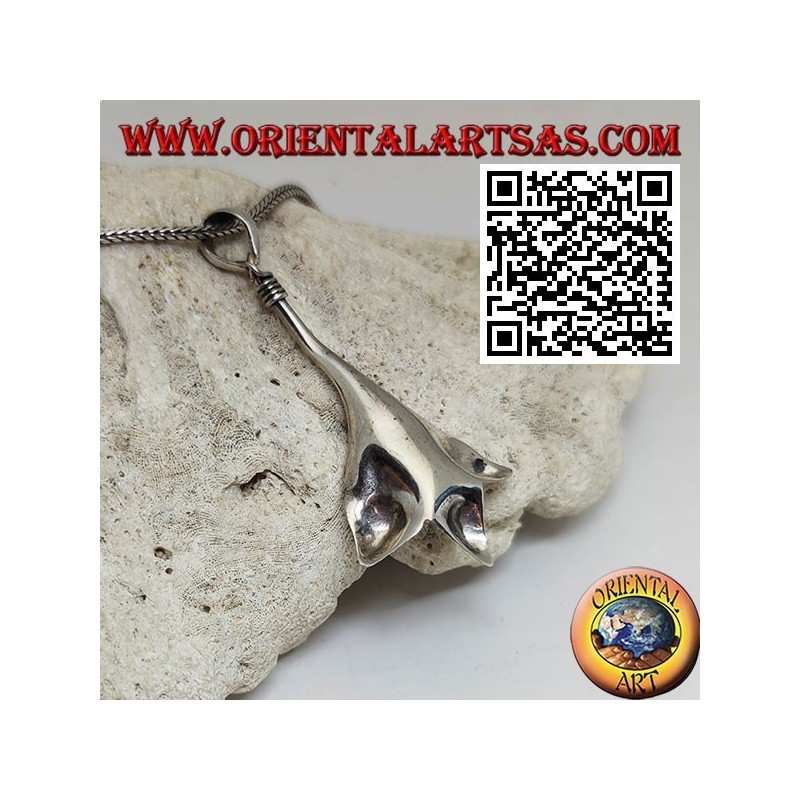 Pendentif en argent en forme de grand lys (lilium)