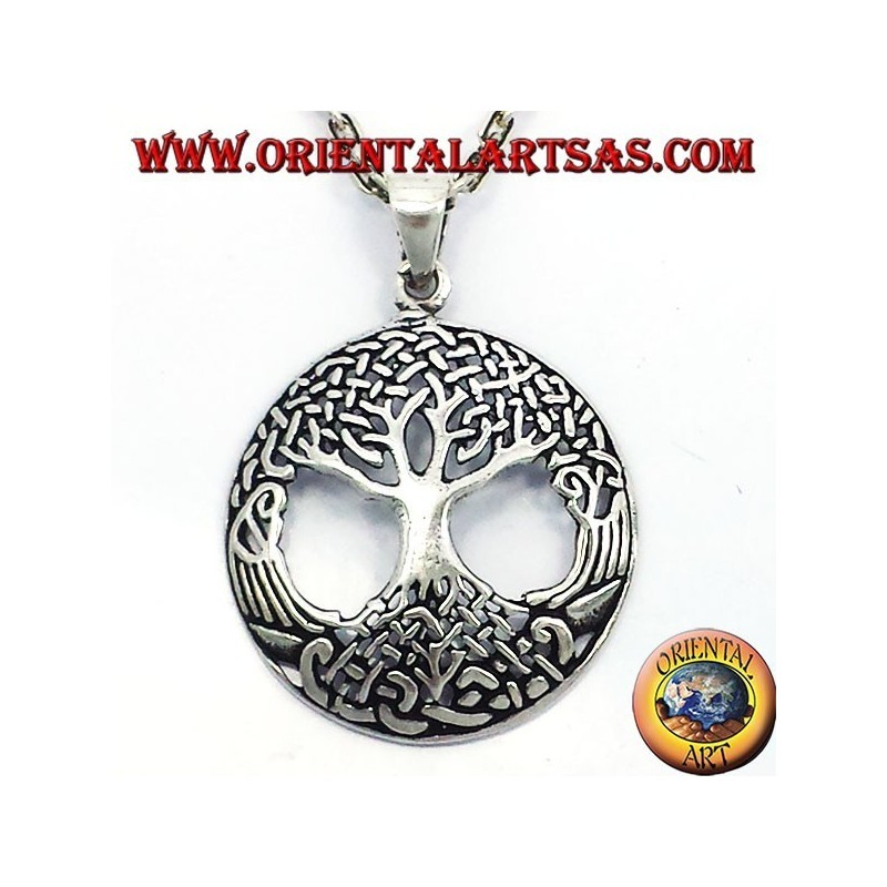 Árbol de la vida colgante de plata grande