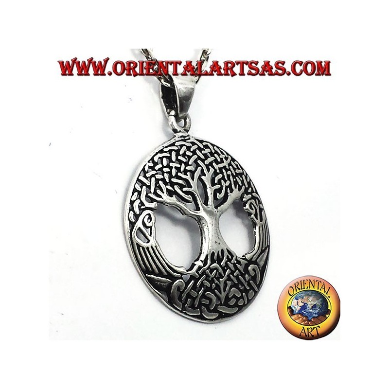Árbol de la vida colgante de plata grande