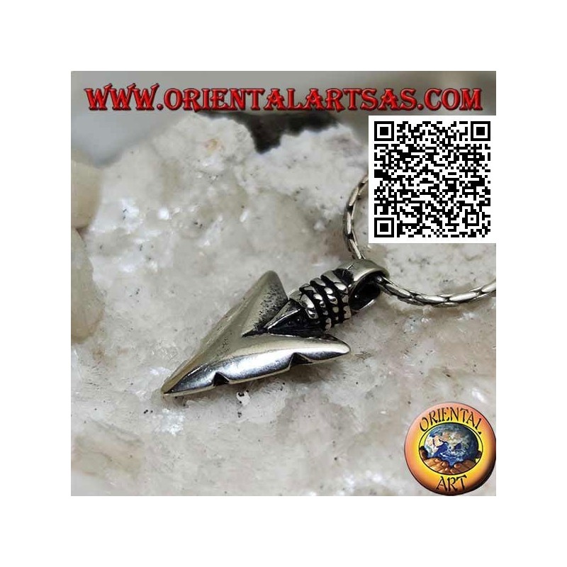 Pendentif en argent: pointe de flèche épaisse amérindienne