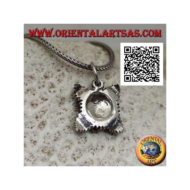 Ciondolo in argento a forma di girasole con foglie