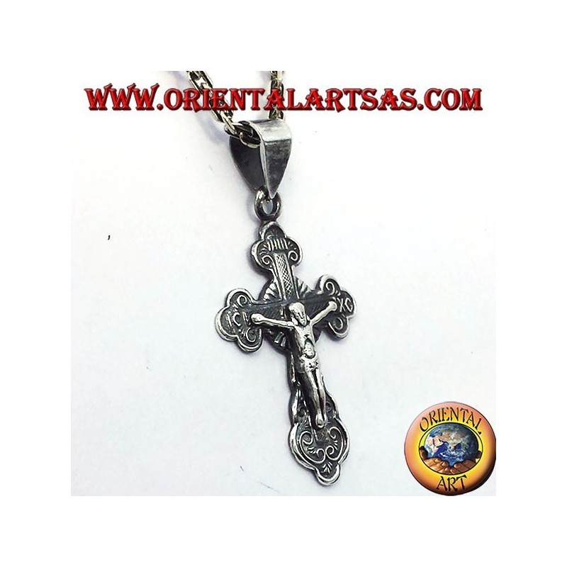 Orthodoxe pendentif crucifix petit argent