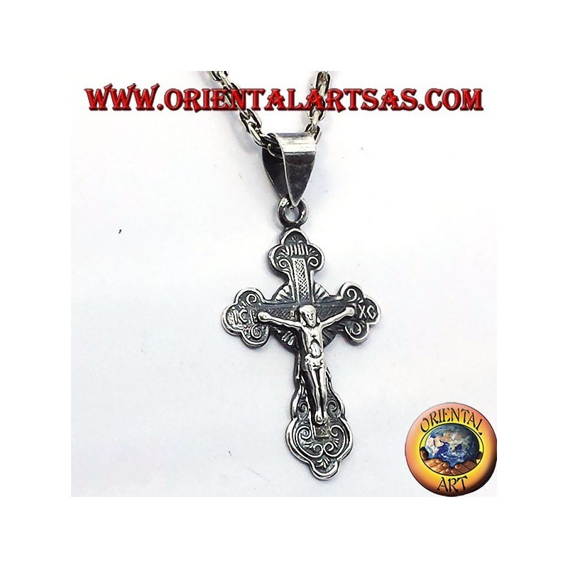 Orthodoxe pendentif crucifix petit argent