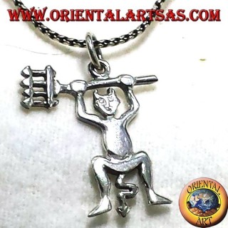 Devil pendant in silver