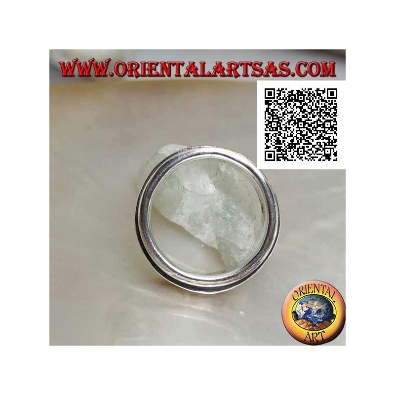 Swivel antistress silver ring, smooth with stylized sun and lightning bolt engraved