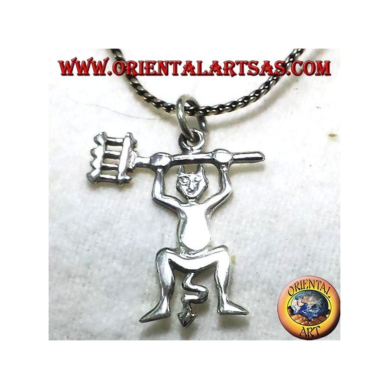 Devil pendant in silver